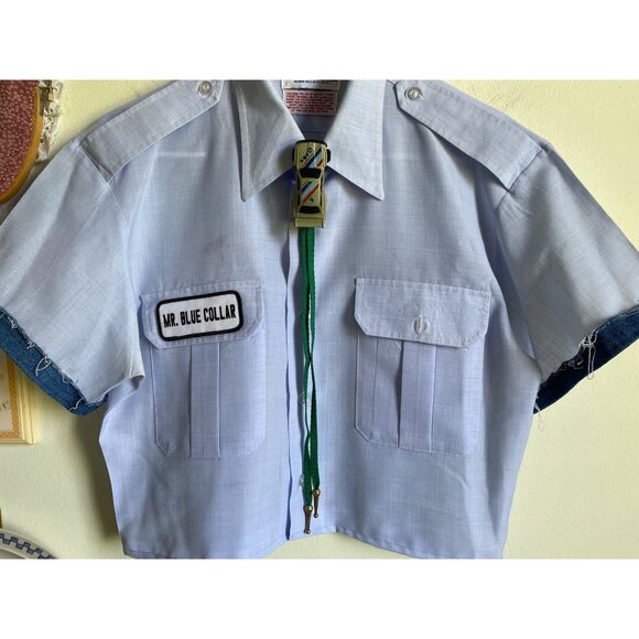 vintage upcycled BMW stripe sports car streetwear kidcore bolo tie lariat tie - Picture 1 of 6